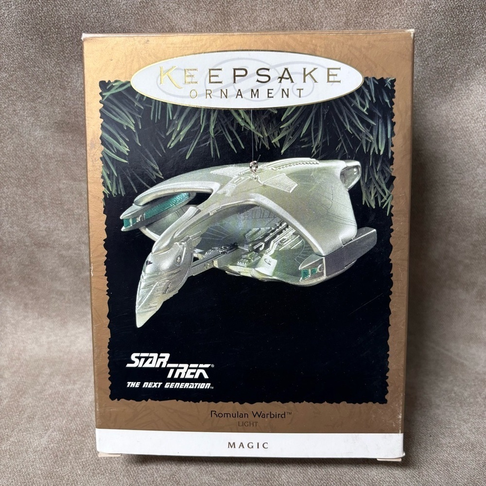 Star Trek The Next Generation ~ Hallmark ~ Romulan Warbird, Klingon Bird of Prey